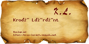 Kroó Lóránt névjegykártya