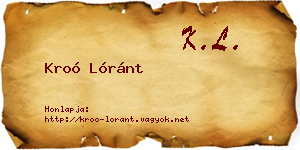 Kroó Lóránt névjegykártya