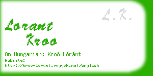 lorant kroo business card